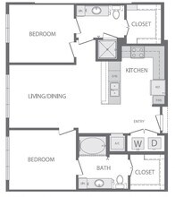 B1 2Bed 2Bath 5201 floor plan